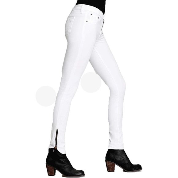 Rag & Bone McArthur Womens Ankle Zip Crop Jeans Skinny Bright White size 26 - Picture 2 of 14